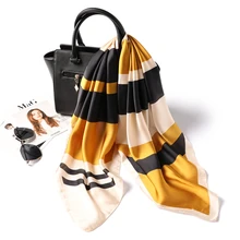 Women Square Silk Scarf Fashion Foulard Neck Scarfs for Lady Striped Print Neckerchief Skinny Hair Scarves Female Shawl Women Square Silk Scarf Fashion Foulard Neck Scarfs for Lady Striped Print Neckerchief Skinny Hair Scarves Female Shawl