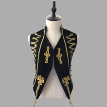 Мужской жилет дворец одежда личности Тонкий Мужской без рукавов жилет для мужчин в стиле панк Рок костюмы hombre chalecos для пения, танцев черного цвета