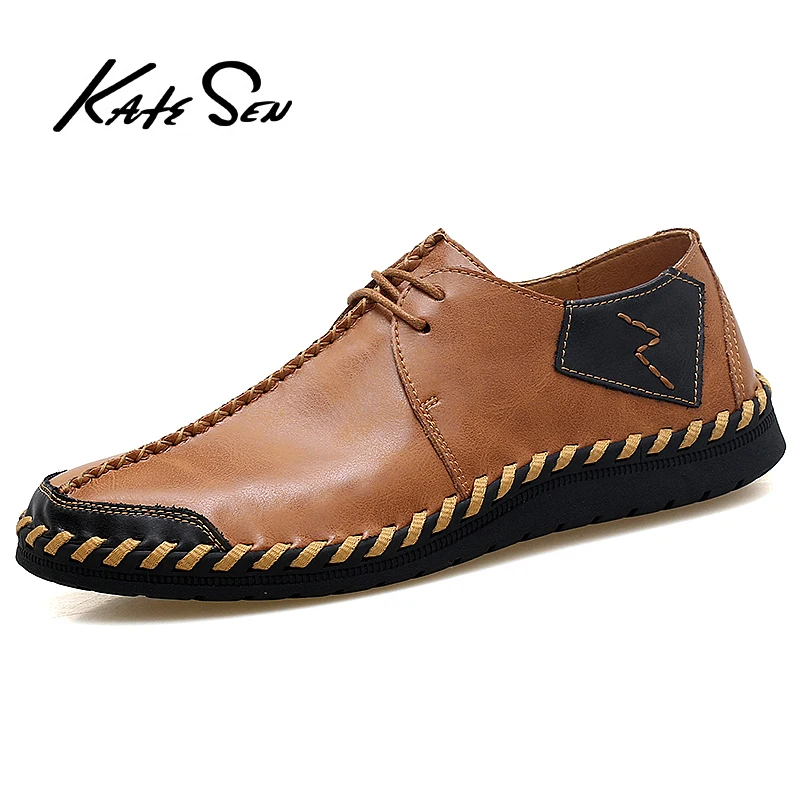 KATESEN Classic Men Shoes Plus Size Breathable Man Oxford Loafers Lace-Up Suede Leather Man Casual Shoes Moccasins 38-47 KATESEN Classic Men Shoes Plus Size Breathable Man Oxford Loafers Lace-Up Suede Leather Man Casual Shoes Moccasins 38-47