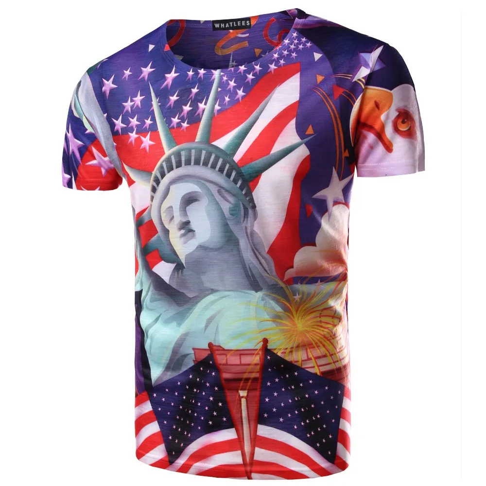 2016 summer style Tops Tees USA Statue of Liberty printed 3d t shirt ...