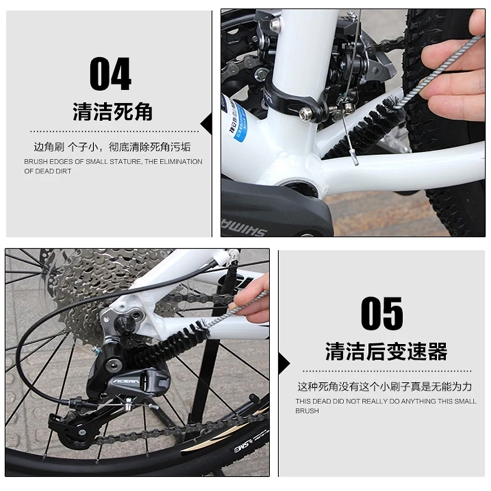 CYLION 6 шт./лот Mutil функциональный набор инструментов для уборки горного велосипеда велосипедная шина щетка велосипедная цепь тормозной диск обод колеса очиститель