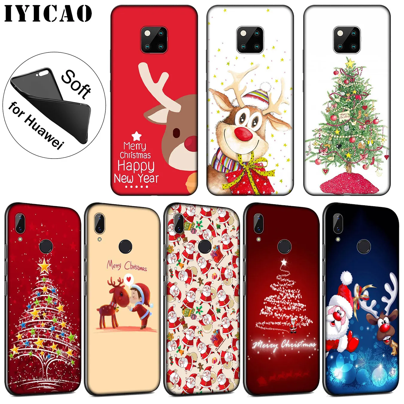 IYICAO Новый год Рождество Мягкий силиконовый чехол для телефона Huawei Mate 30 20 10 Pro Nova 5I