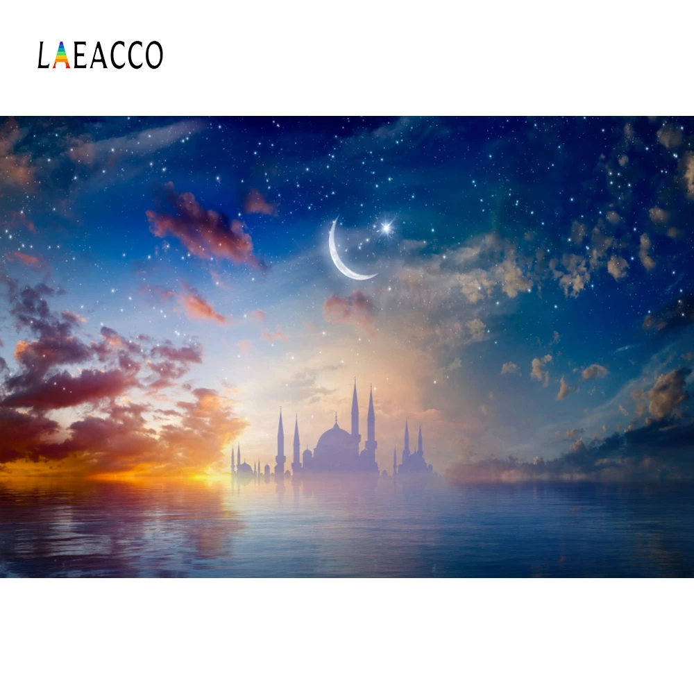

Laeacco Landscape Ramadan Festival Islamic Scene Portrait Photographic Background Seamless Photography Backdrop For Photo Studio