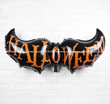 

2pcs/lot 50*129cm bat ghost balloon thick Cartoon Personality fashion Aluminum foil balloons Halloween party supplies baloon