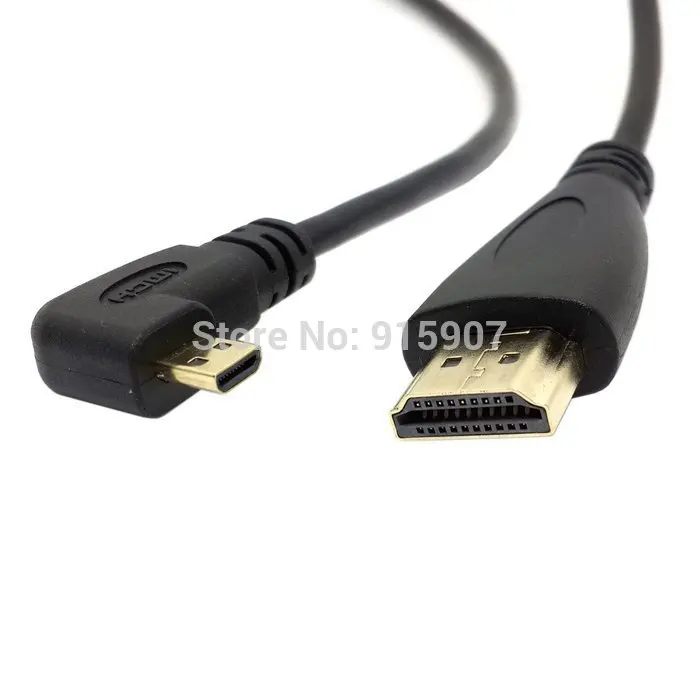 

CY Left Angled 90 Degree Micro HDMI to HDMI Male HDTV Cable 50cm for Cell Phone & Tablet