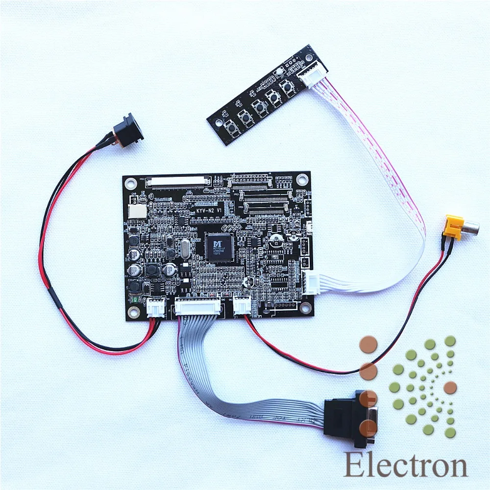 

VGA+AV LCD Driver Controller Board KYV-N2 V1 kit Work For 7" HSD070IDW1-E HSD070IDW1-D00 8'' HSD080IDW1-C00 800x480 LCD Screen