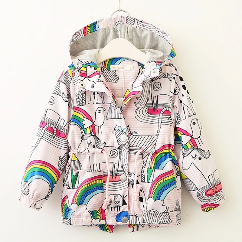 Girls Boys Coats Winter Windbreaker Floral Jackets 3-7 Years