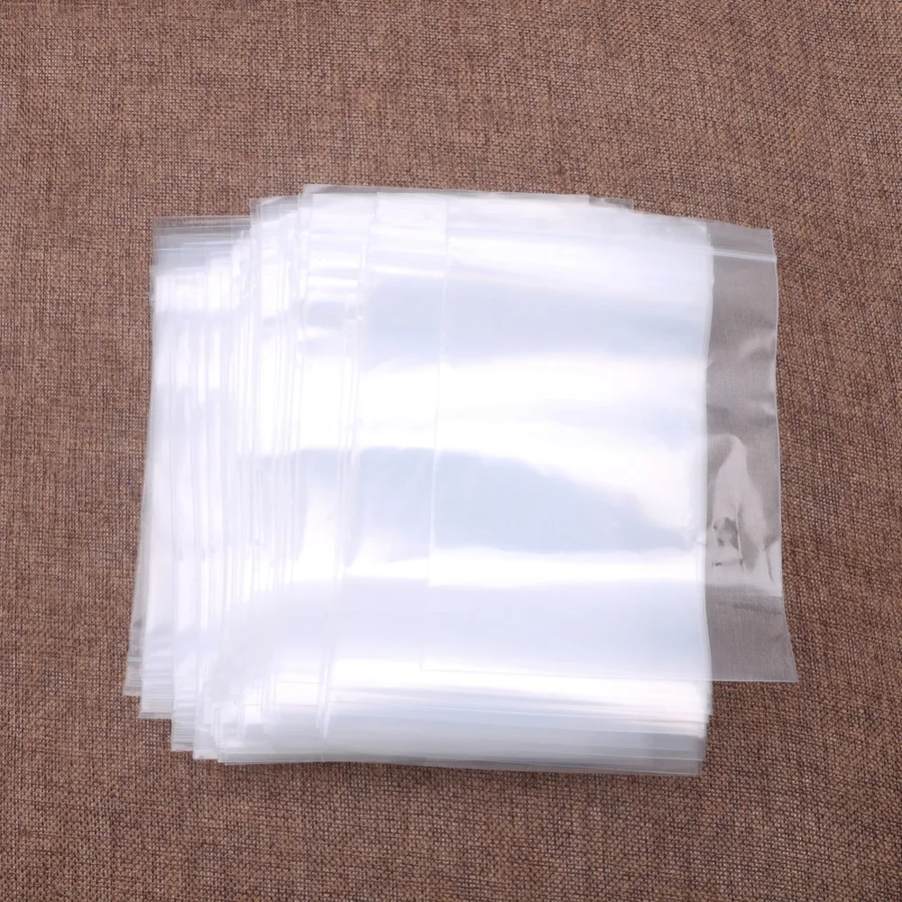 100pcs Clear Plastic Resealable Cellophane Small Bag Packing Storage