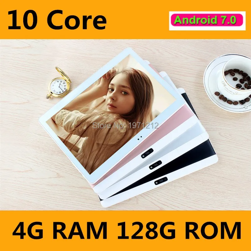 Acheter 2018 Nouveau 10 pouce 4g LTE Comprimés Deca Core Android 7.0 RAM 4 gb ROM 64 gb Double SIM cartes 1920*1200 IPS HD 10.1 pouce Tablet PCs + Gifs