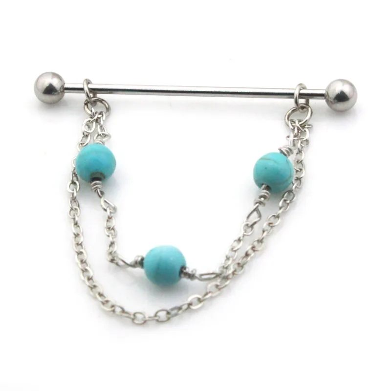 PE0174 free shipping 10pc/lot steel 14G industrial bar body jewelry