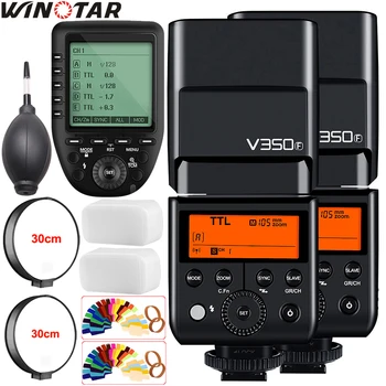 

In Stock Godox 2x V350F TTL HSS 1/8000s Speedlite Flash Built-in 2000mAh Li-ion Battery with Xpro-F Transmitter for Fuji Camera