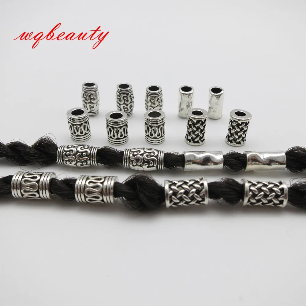 

10pcs/pack Tibetan silver viking 4 styles hair braid dread dreadlock beard rings tube accessories suit for thin braids