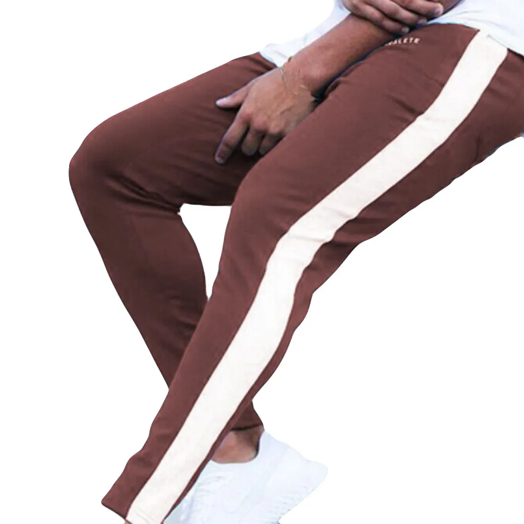 Для мужчин новый досуг узкие брюки с принтом FashionSweat Штаны черные брюки Для мужчин удобные Спортивные штаны уличная Трек Jogger
