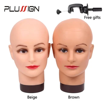 

Plussign PP Mannequin Head Model Female Wig Making Hat With Base Eyelash Makeup Practice Training Manikin Bald Head Model
