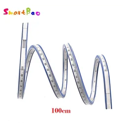 Règle courbe Flexible en forme de serpent, 100cm, Flexible et souple, matelassé, 40 pouces, échelle Double face 