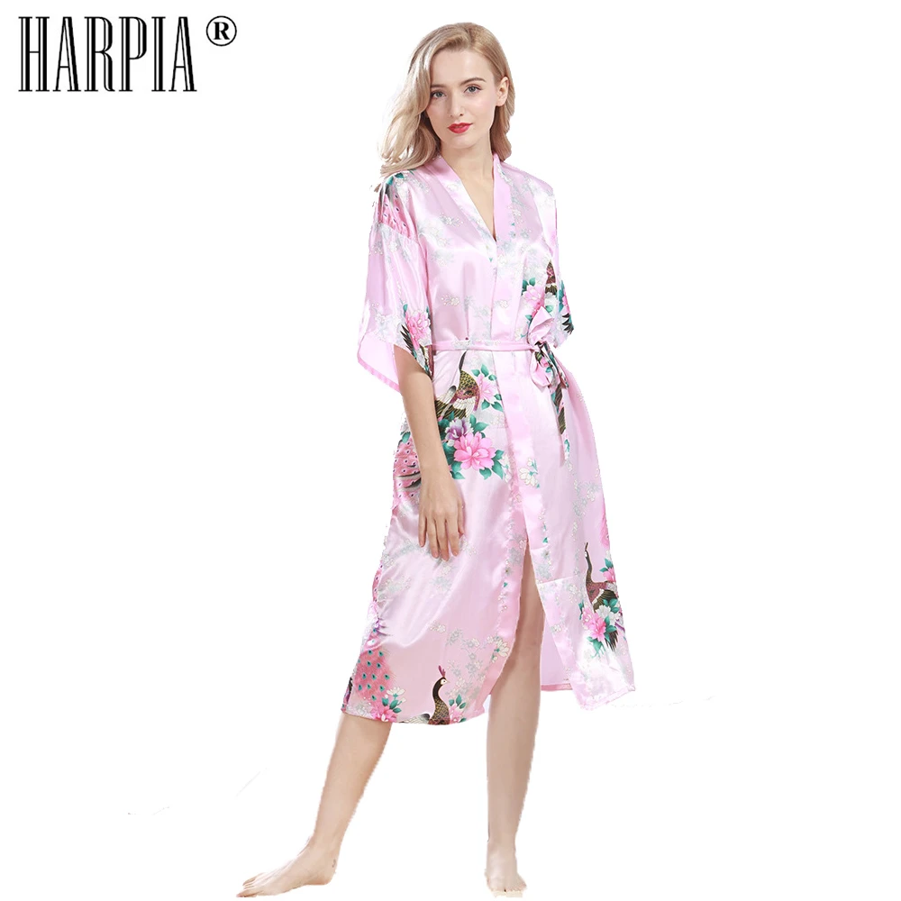 Summer New Home Wear Women's Robes Cardigan Robe Female Silk Sleepwear