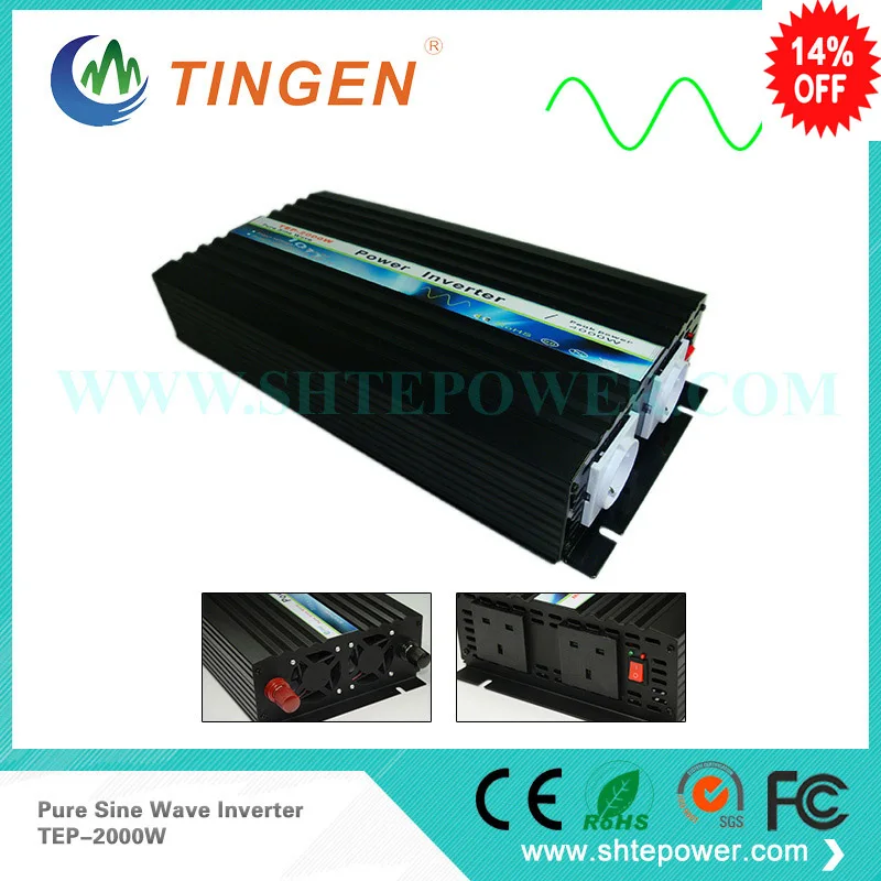 

24v to 220v 2000w inverter power invertor pure sine waveform 2kw DC 12v 24v 36v AC 100v 110v 120v