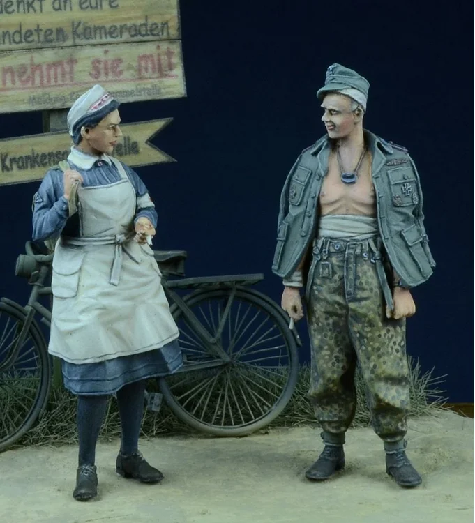 1/35 фигурки из смолы модель в наборе немецкая фигурка раненых и медсестер Второй
