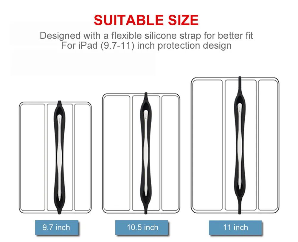 Ascromy Мягкий силиконовый чехол для Apple Pencil 1st 2nd Generation нескользящий защитный чехол для iPad канцелярские аксессуары