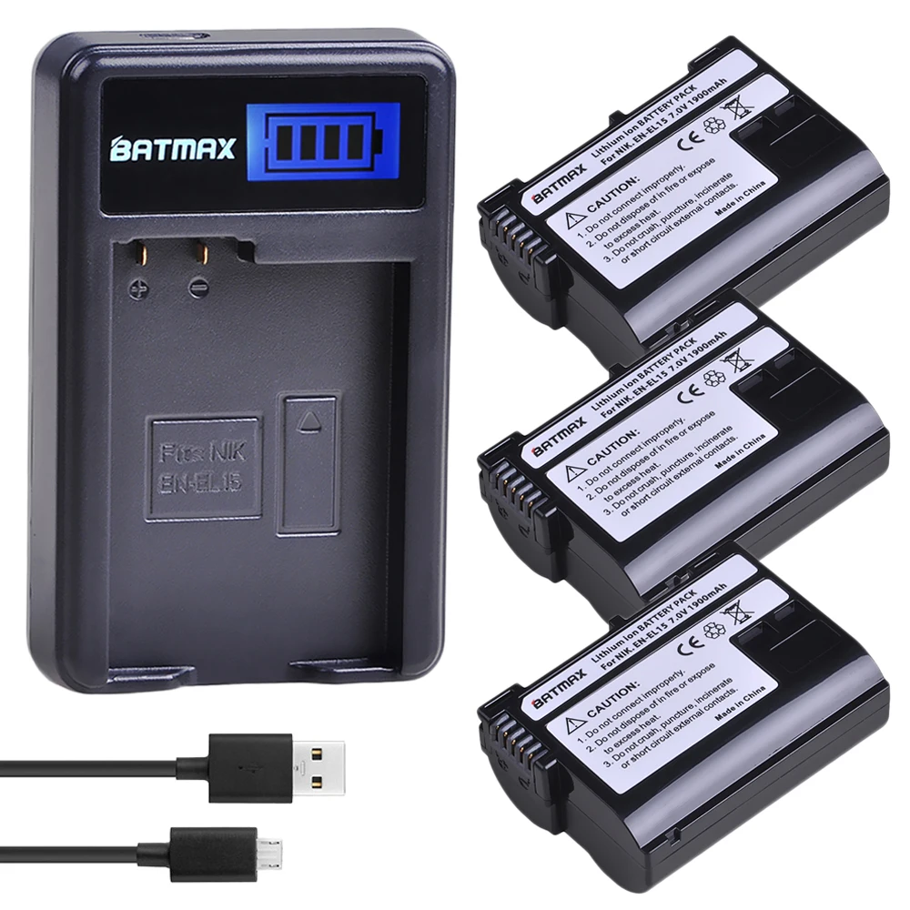 Зарядное устройство USB для Nikon D500 D600 D610 D750 D7000 D7100 D7200 D800 D800E D810 Z6 Z7 3 шт. | Электроника