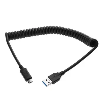 

New USB 3.0 Type A to USB 3.1 Type C Male to Male Spring Data Transfer Extension Cable 1M Black/White