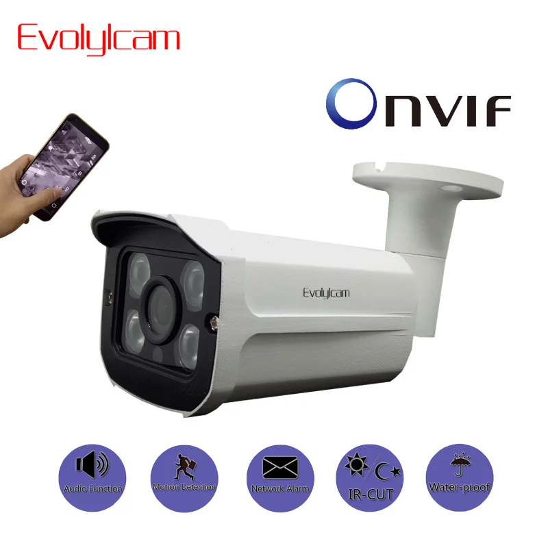

Evolylcam Wired Audio HD 720P 1MP/ 960P 1.3MP/ 1080P 2MP IP Camera P2P Onvif Security Outdoor Network Alarm Bullet CCTV Camera