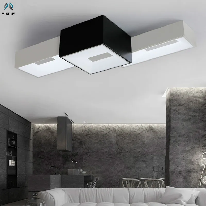 Комбинированный светодиодный светильник для спальни, современный минимализм, металлический светодиодный потолочный светильник с регулируемой яркостью, Lustre Lamparas, внутренний светильник, светильники