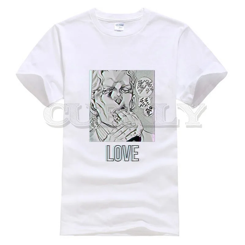

2019 New T-shirt Round Neck Jojo Bizarre Adventure Thsirt Japan Anime Cartoon Summer Dress Men Tee Funny T Shirt Custom Made