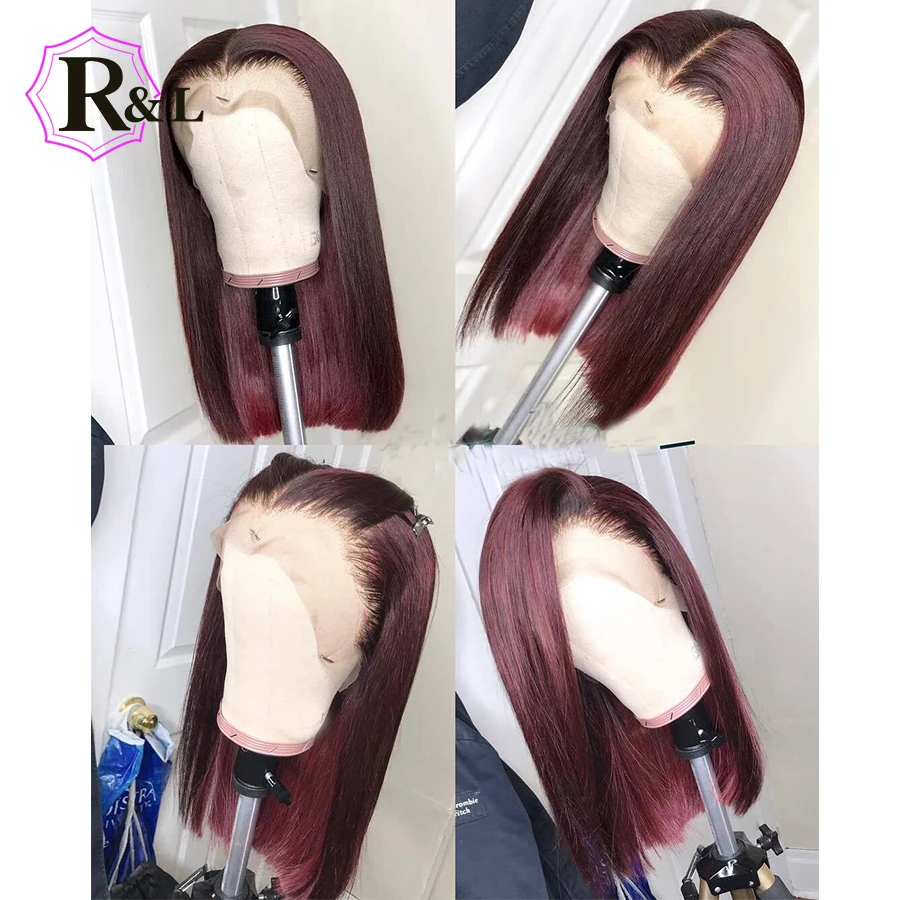T1BBurgundy colored bob wig