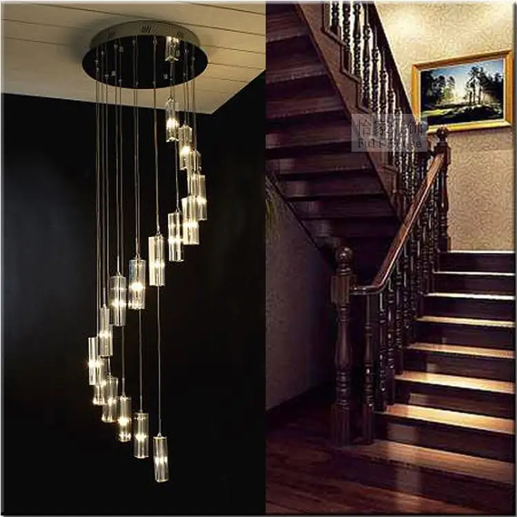 Modern Lustre Crystal Chandeliers Stair Long Hanging