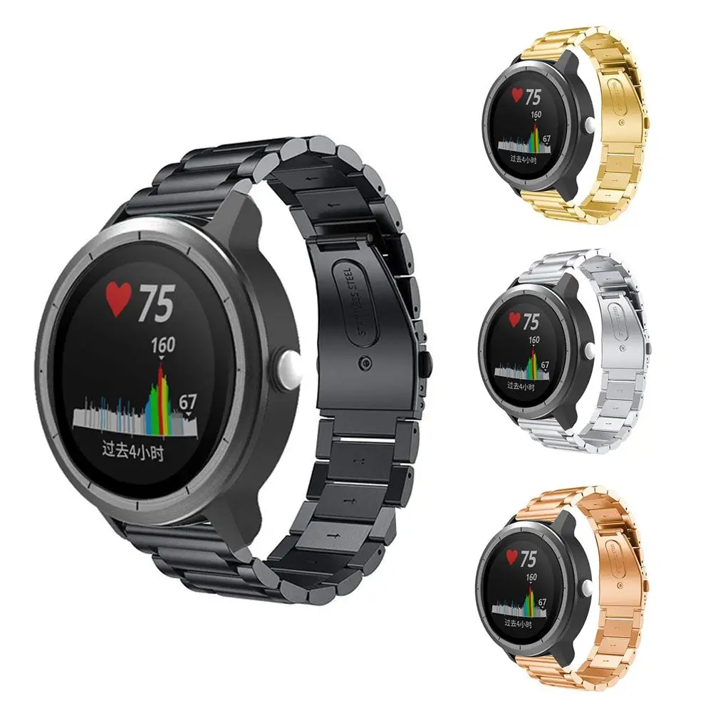 

182mm 20mm Stainless Steel Replaceable Wrist Watch Strap for Garmin Vivoactive 3 Stainless Steel Replaceable Wrist Watch