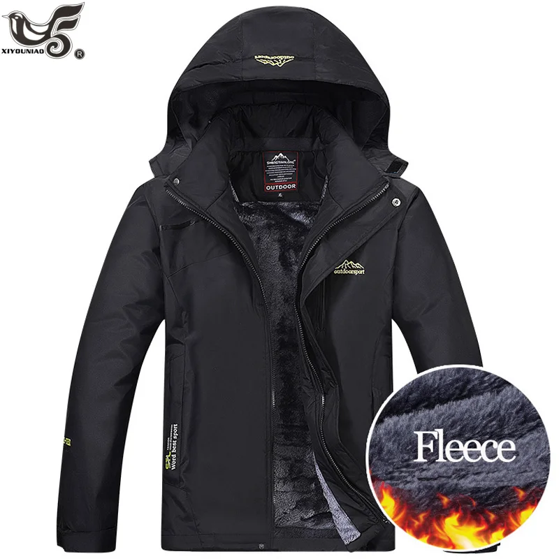 

XIYOUNIAO Winter Hooded Velvet Men's Parka Jacket Windbreaker Black Army Green Thick Windproof Coat Men Warm Zipper Parkas