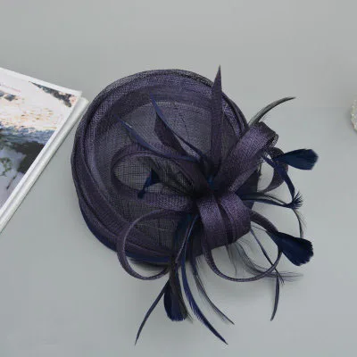 BRITNRY винтажные черные синие бежевые Свадебные шляпы ручной работы в стиле бохо Свадебная шляпа с перьями Свадебные аксессуары украшения - Цвет: as photo