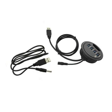 Office Computer Desk Round Hole USB3.0+USB DC Splitter USB Gadgets Converter Laptop/PC/Mac Expansion Interface 4 Port Plug play