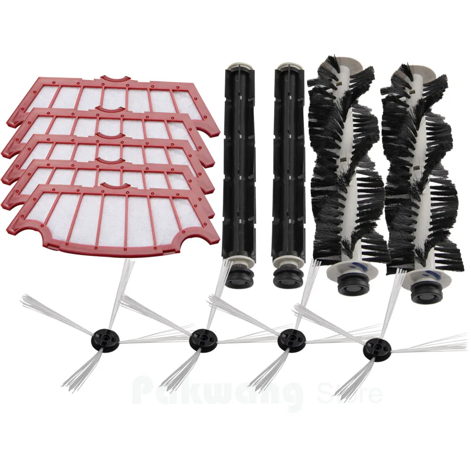 

hair brush*2, rubber brush*2, side brush*4, filter*5 for robot vacuum cleaner A320 Seebest C565, original Replacement Parts