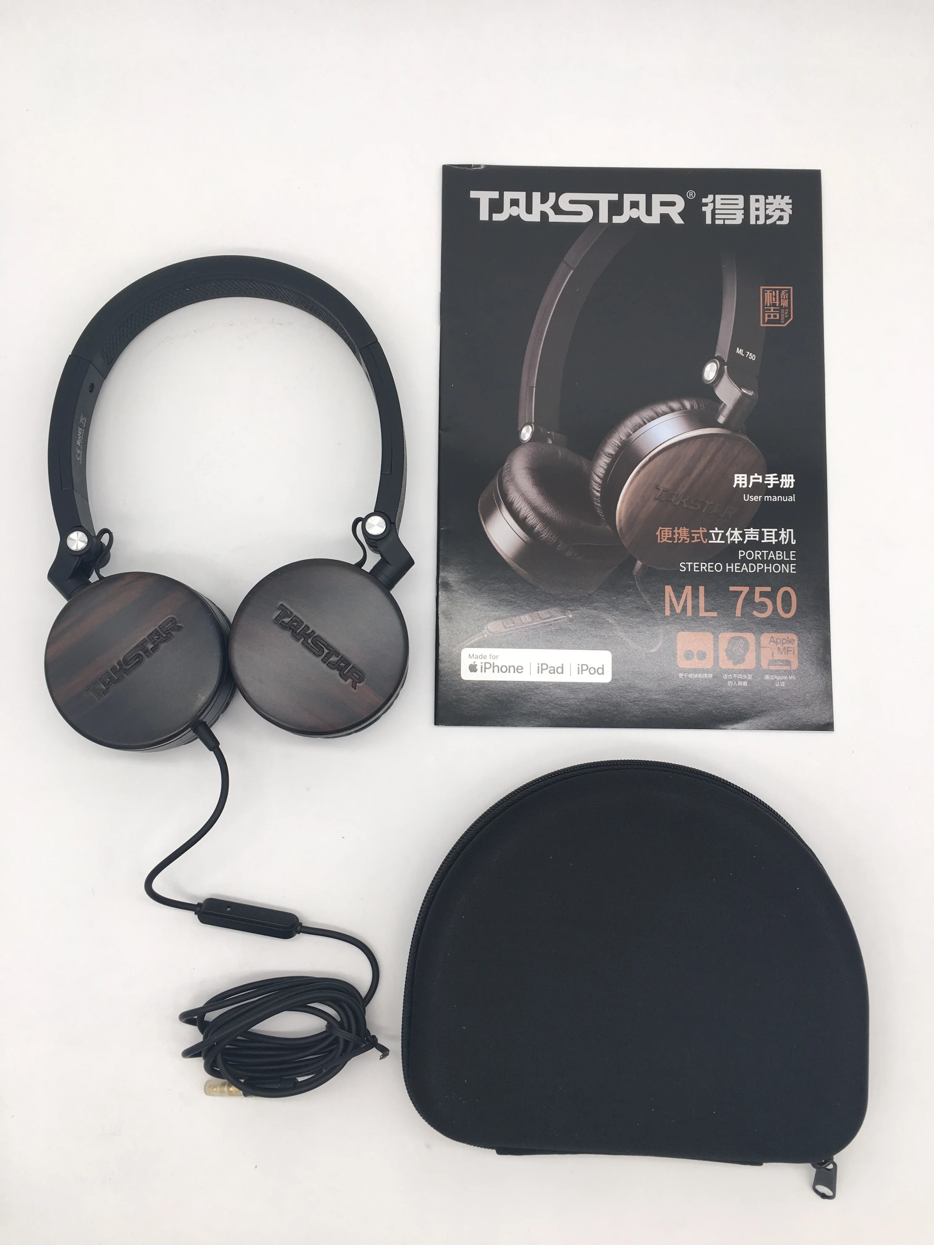 Takstar ML 750 MFi сертифицированная сандаловая деревянная портативная стереогарнитура