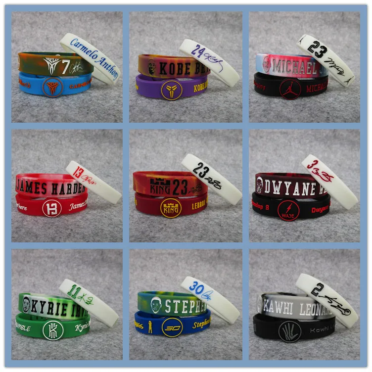 2018 favorite basketball team sports wristband silicone fitness