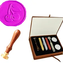 Винтаж пользовательские вишневый лист свадебные приглашения Воск уплотнительное штамп палисандр ручки Щупы для мангала плавления ложка подарочная коробка комплект