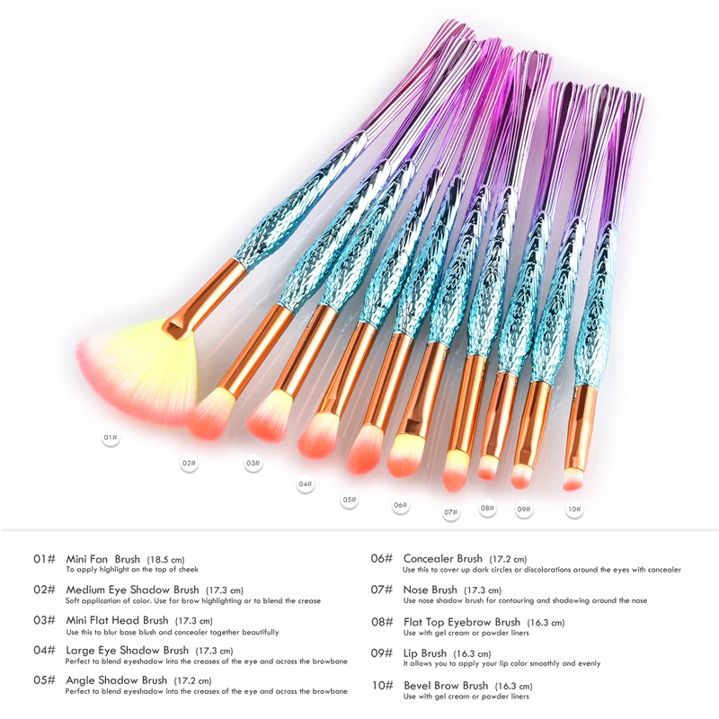 4/8/10 шт. набор кистей для макияжа Профессиональные Тени для век Косметика Кисти для основы, пудры комплект женские набор кисточек для макияжа