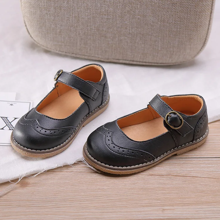 Kids Shoes Autumn Children Fashion Party Breathable Shoes Baby Soft Brand Sweet Mary Jane Girls Black Princess Flat GM23980