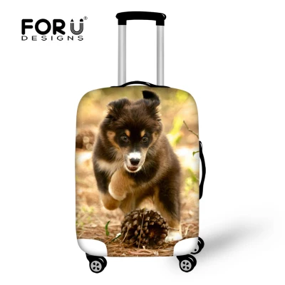 Forudesigns туристический багажный чехол с милым принтом собаки хаски 18-32 дюймов чехол для путешествий пылезащитный эластичный пылезащитный чехол для чемодана B - Цвет: CA5023
