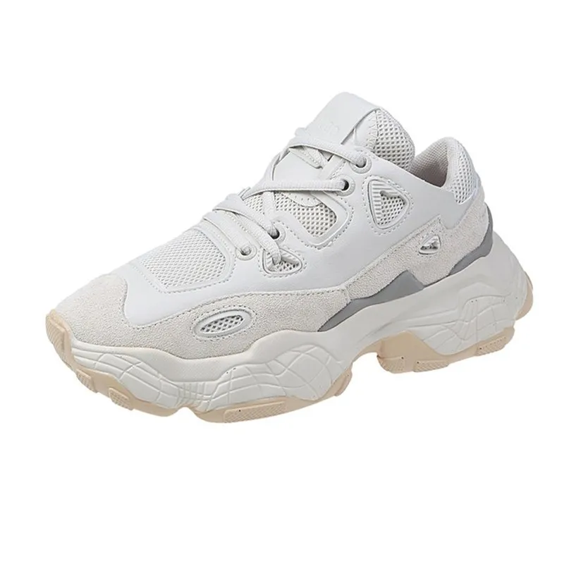

Casual Shoes Women Running Shoes Woman Wedges Sneakers 2019 Spring Fashion Daddy Shoes For Woman Vulcanize Shoes Lace Up Flats