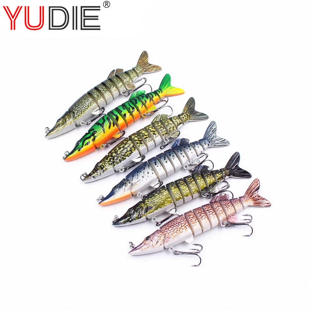

1pcs 12.5cm 19.5g Fishing Lures Lifelike 9-segement Pike Swim bait Hard Baits Crank bait Fishing Lure Wobblers Spinner Fish Bait