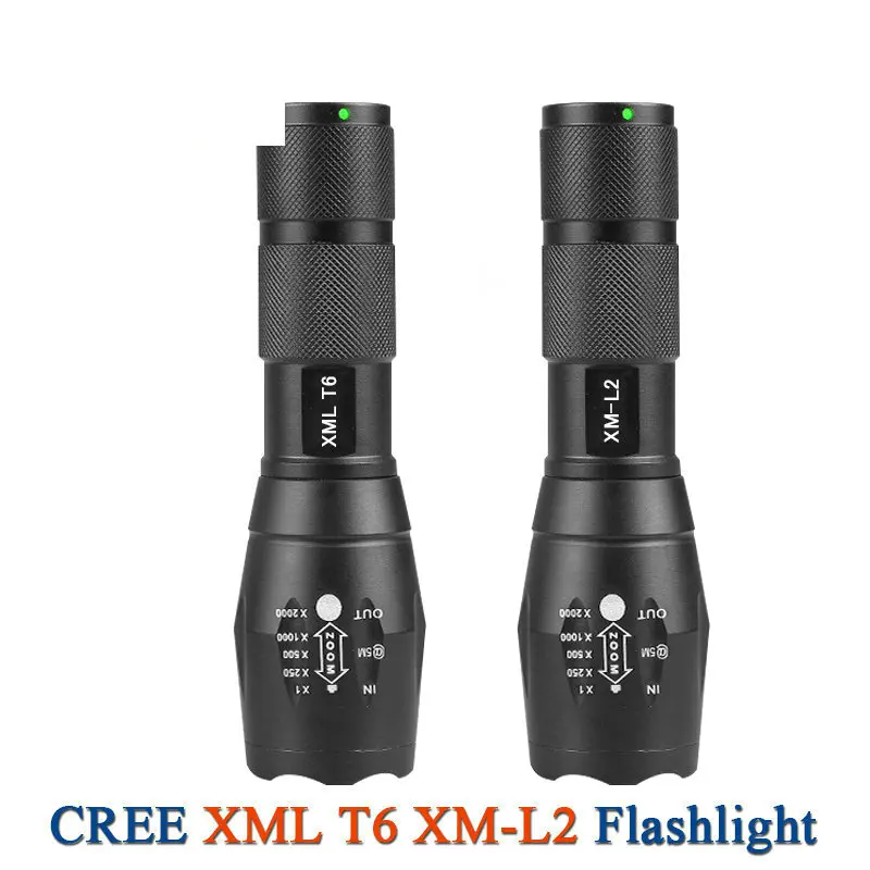 Мощный CREE XML T6 xm-l l2 Zoom фонарь Водонепроницаемый заряжаемый фонарик Led 18650 батарея лампа ручной светильник фонарь охота