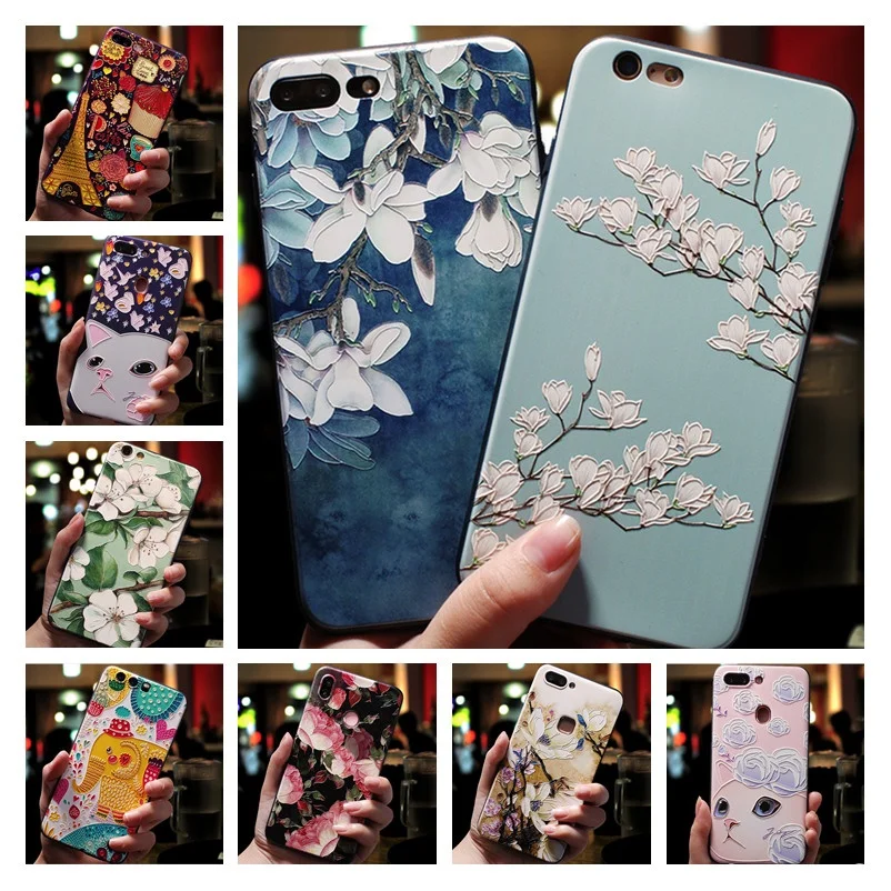 

For Xiaomi Redmi Note 7 Redmi 7 Go Note 6 Pro Case 3D Flowers Emboss Silicone Soft Phone Case For Xiaomi Mi 9 Se Mi 8 lite Case