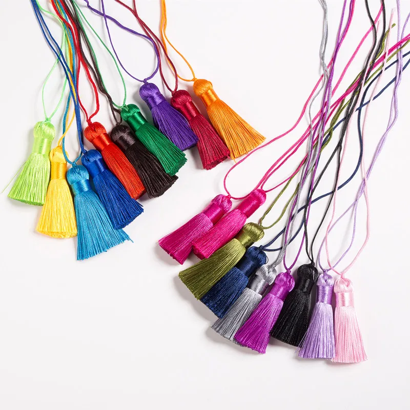 

5 PCS/LOT 5 cm Small Short Polyester Silk Tassel For Key chain Jewelry