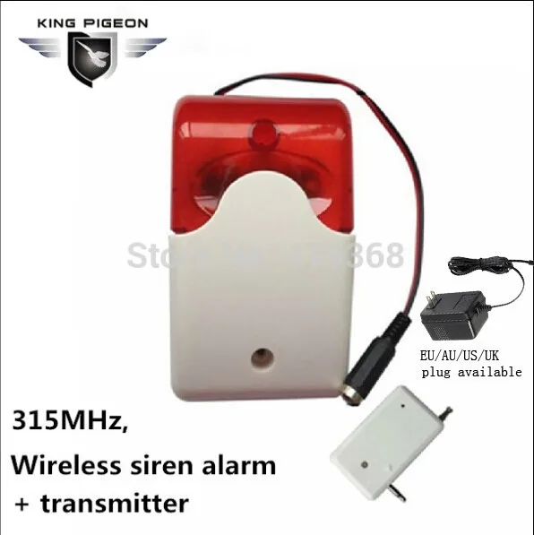 

(SR-60a) Gratis Verzending 315 Mhz Draadloze Sirene Alarm GSM Met Stroble Flitslicht 12 V Thuis Alarmsysteem Strobe Sirene