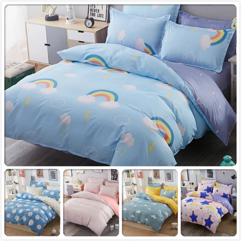 Rainbow Pattern Print Duvet Cover Full King Queen Twin Double