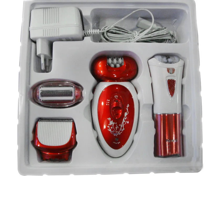 Pаспродажа Km 3048 3 в 1 Электрический эпилятор перезаряжаемый многоцелевой женский Бритва для удаления волос уход за ногами батарея мощность бритвы