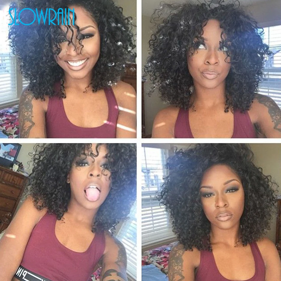 

Unprocessed  Brazilian Lace Front Wig Glueless Short Curly Full Lace Human Hair Wigs Top Quality Kinky Curly Lace Front Wigs